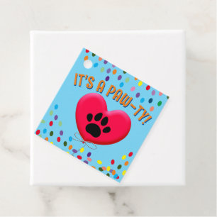 Es ist ein paw-Ty Gastgeschenk Tags Geschenkanhänger