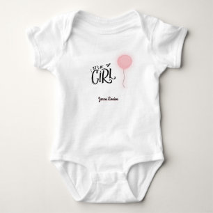 Es ist ein Personalisierter Girl-Pink-Ballon Baby Strampler