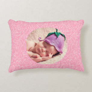 Es ist ein Personalisiertes Image der Girl Pink Ba Dekokissen