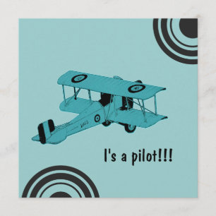 Es ist ein Pilot - Baby Boy Ankündigungskarte Ankündigung