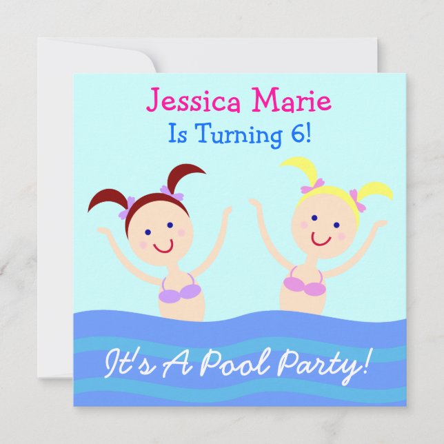 Es ist ein Pool-Party! Einladung (Vorderseite)
