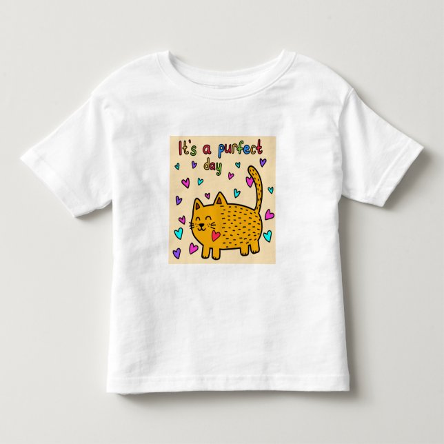 Es ist ein Purfect Day, Niedlich Cat w Hearts Kleinkind T-shirt (Vorderseite)