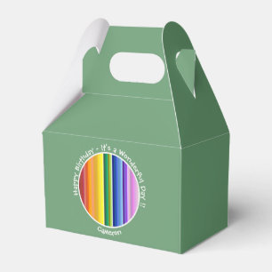 Es ist ein Rainbow-Party, mehrfarbiges Stripmuster Geschenkschachtel