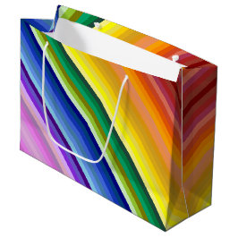 Es ist ein Rainbow-Party, mehrfarbiges Stripmuster Große Geschenktüte