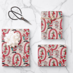 Es ist ein Retro-Weihnachten Geschenkpapier Set