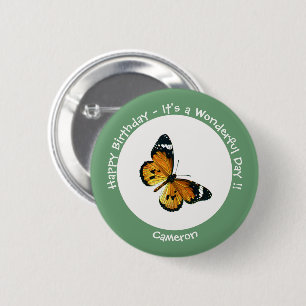 Es ist ein Schlichtes Tiger/African Queen Butterfl Button