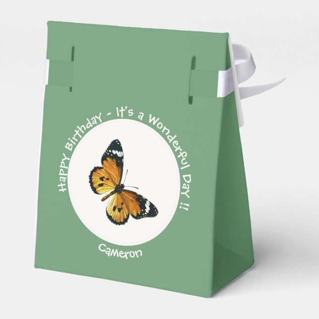 Es ist ein Schlichtes Tiger/African Queen Butterfl Geschenkschachtel (Rückseite)