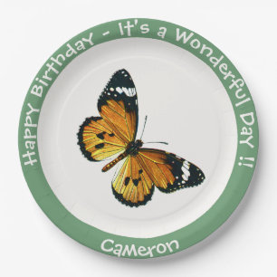 Es ist ein Schlichtes Tiger/African Queen Butterfl Pappteller