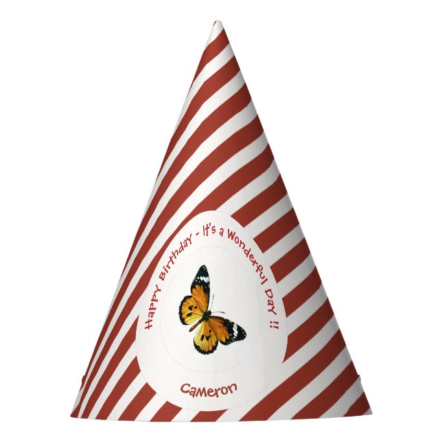 Es ist ein Schlichtes Tiger/African Queen Butterfl Partyhütchen (Vorderseite)