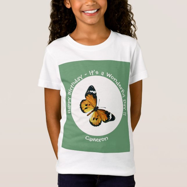 Es ist ein Schlichtes Tiger/African Queen Butterfl T-Shirt (Vorderseite)