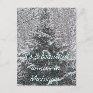 Es ist ein schöner Winter in Michigan Postkarte