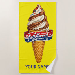 Es ist ein Soft-Served-Sommer - Eistüte Strandtuch