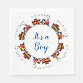 Es ist ein Spielzeugzug Serviette