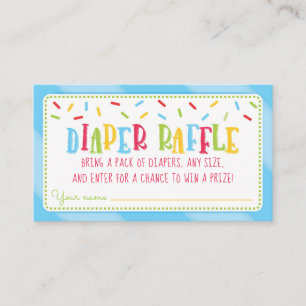 Es ist ein Sprinkle Baby Dusche Windeln Raffelblau Begleitkarte