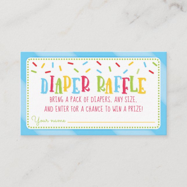Es ist ein Sprinkle Baby Dusche Windeln Raffelblau Begleitkarte (Vorderseite)