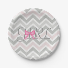Es ist ein Teller von Girl Bow Themed Baby Shower 