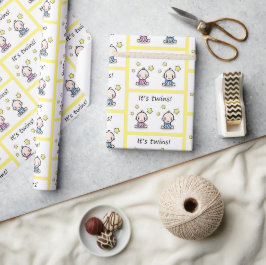 Es ist ein Twins Geschenkwrap, Baby Dusche Dekorat Geschenkpapier