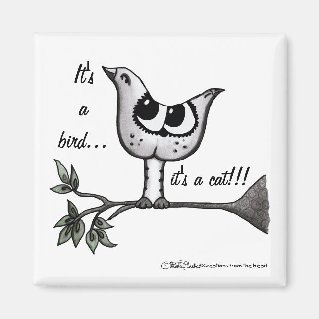 Es ist ein Vogel... es ist eine Katze! - optische  Magnet (Vorne)