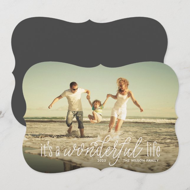 Es ist ein wunderbares Kalligraphieskript Feiertagskarte (Vorne/Hinten)