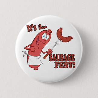 Es ist ein Wurst Fest Funny Swurst Kochen Cartoon Button