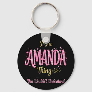 Es ist eine Amanda-Sache Rosa Gold Frauen Geschenk Schlüsselanhänger