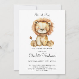 Es ist eine Baby Adorable Lion Cub Boy Baby Dusche Einladung