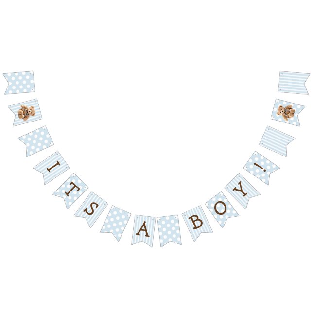 Es ist eine Baby-Baby-Dusche aus Boy Blue Teddy Be Wimpelkette (Alle)