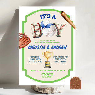 Es ist eine Baby-Baseball-Babydusche Einladung