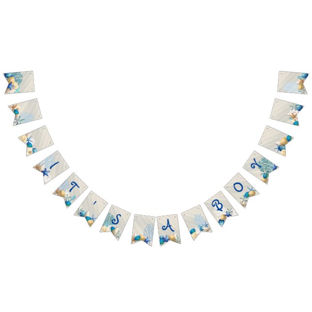Es ist eine Baby-, Beach Themed Boy's Baby-Dusche Wimpelkette (Alle)