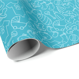 Es ist eine Baby Blue Baby Dusche Geschenkpapier