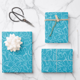 Es ist eine Baby Blue Baby Dusche Geschenkpapier Set