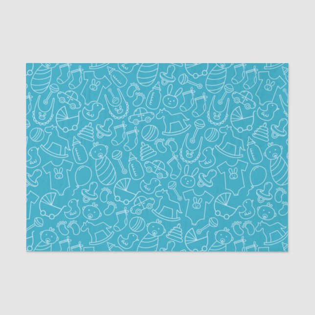 Es ist eine Baby Blue Baby Dusche Seidenpapier (Vorderseite)
