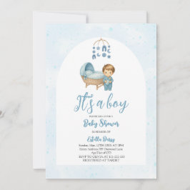 Es ist eine Baby Blue Mobile Crib Baby Babydusche Einladung