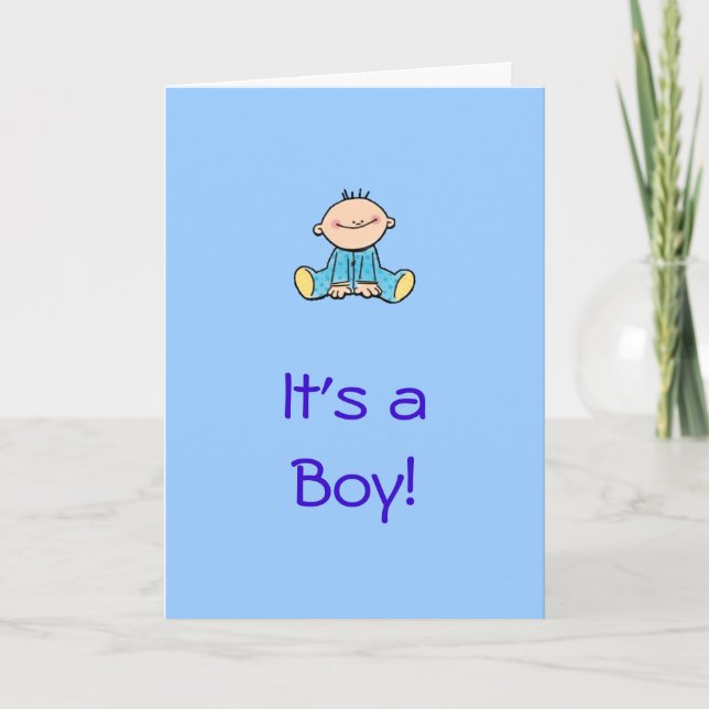 Es ist eine Baby Boy Cartoon Card Karte (Vorderseite)