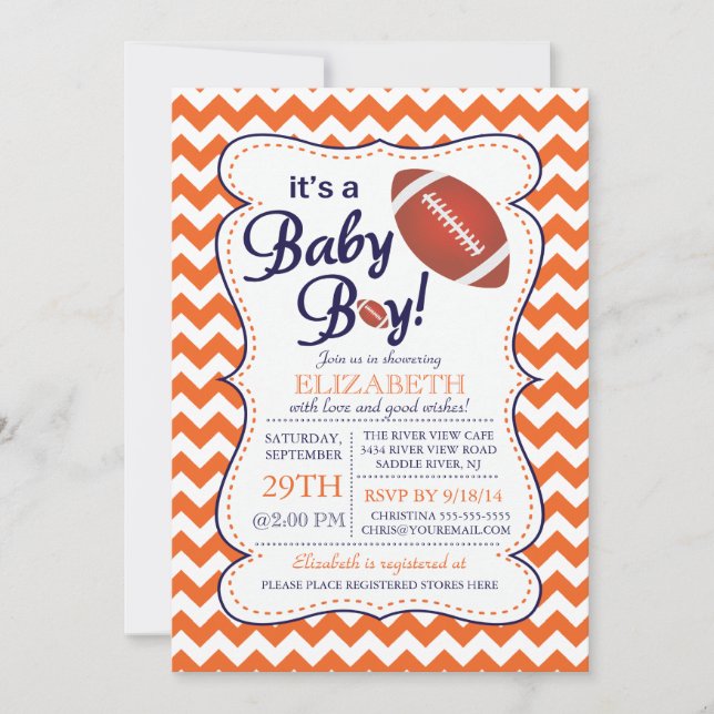 Es ist eine Baby Boy Football Baby Shower Einladun Einladung (Vorderseite)