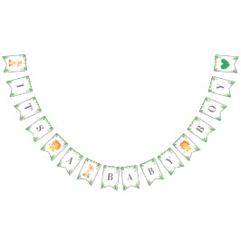 Es ist eine Baby Boy Green Jungle Safari Baby Dusc Wimpelkette