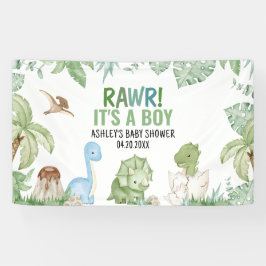 Es ist eine Baby-Dinosaurier-Kinderdusche Banner