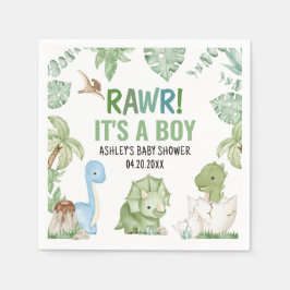 Es ist eine Baby-Dinosaurier-Kinderdusche Serviette