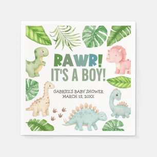 Es ist eine Baby-Dinosaurier-Party für einen Junge Serviette