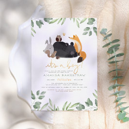 Es ist eine Baby-Dusche aus Boy Woodland Animals & Einladung