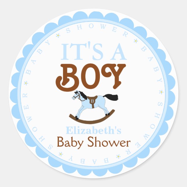 Es ist eine Baby-Dusche-Gefallen Runder Aufkleber (Vorderseite)