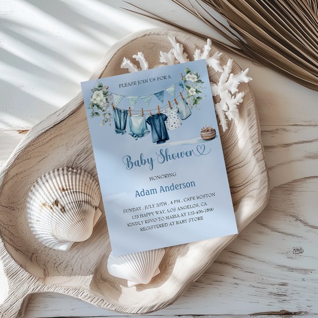 Es ist eine Baby-Dusche mit Blue Wäsche Thema Einladung (Von Creator hochgeladen)