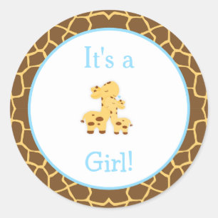 Es ist eine Baby-Dusche von Boy Giraffe Runder Aufkleber