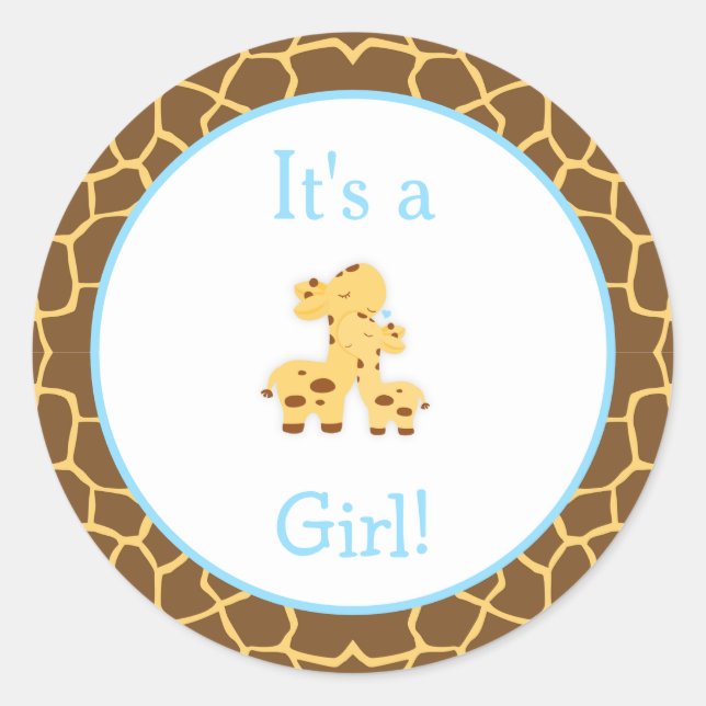 Es ist eine Baby-Dusche von Boy Giraffe Runder Aufkleber (Vorderseite)