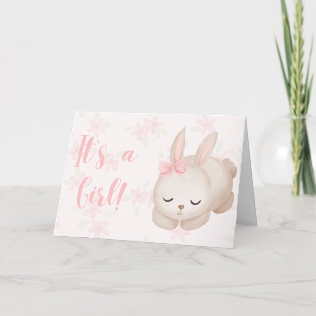 Es ist eine Baby Girl Bunny Congratulations Card Karte (Vorderseite)
