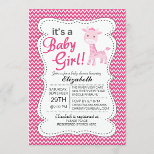 Es ist eine Baby Girl Pink Giraffe Girls Baby Dusc Einladung