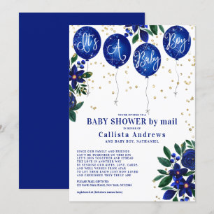 Es ist eine Baby Glitzer Balloons Floral Baby Dusc Einladung