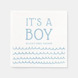 Es ist eine Baby-Kinderdusche | Soft Blue Waves Serviette