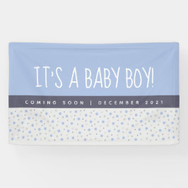 Es ist eine Baby Light Blue Baby Gender Reveal  Banner