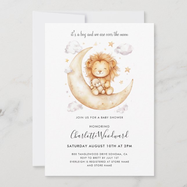 Es ist eine Baby-Lion-Cub-Babydusche Einladung (Vorderseite)